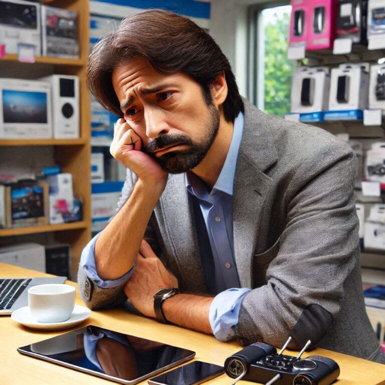 dueño de tienda online aburrido en su local porque su marketing y publicidad no funciona, esta considerando una consultoría