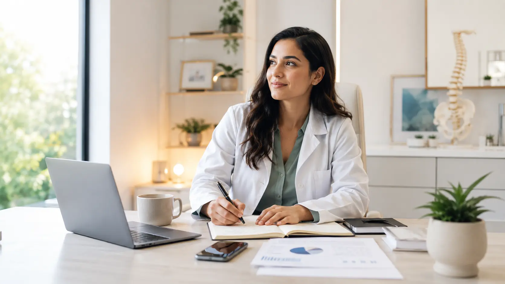 Profesional de la salud planificando cómo conseguir sus primeros pacientes