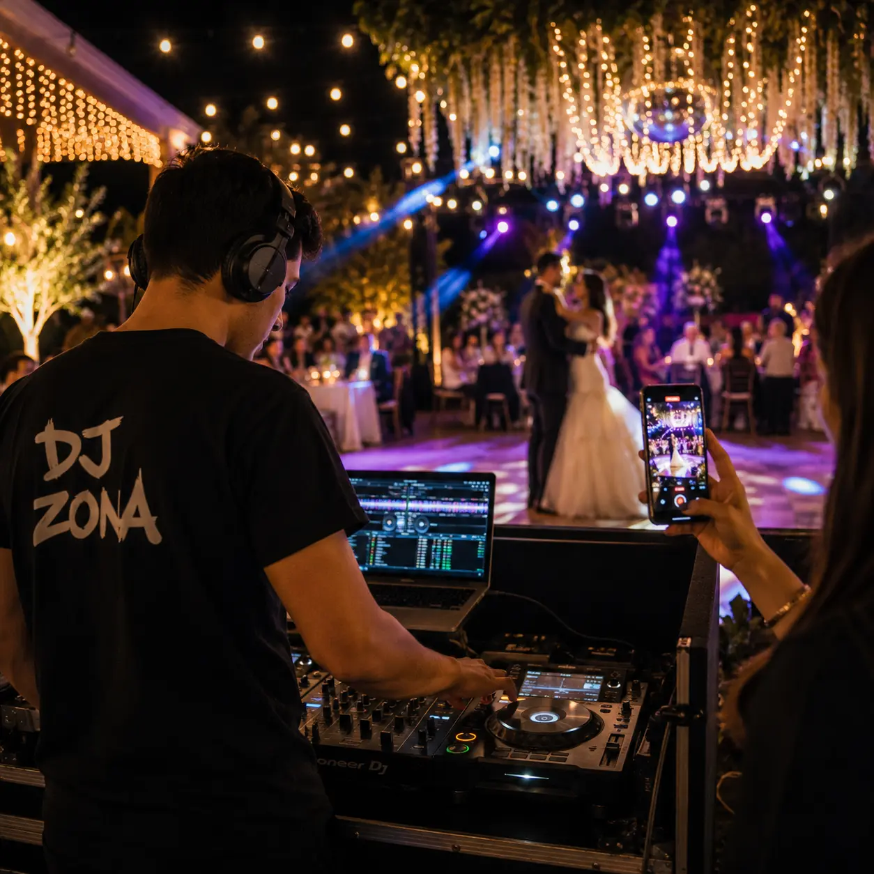 profesional independiente mostrando su trabajo en redes sociales para atraer clientes y promocionar sus servicios de dj